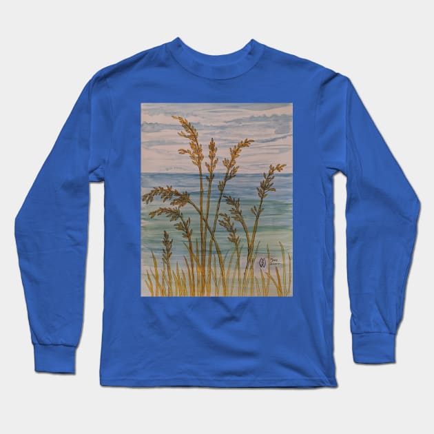 Sea oats at the Emerald Coast Long Sleeve T-Shirt by Matt Starr Fine Art